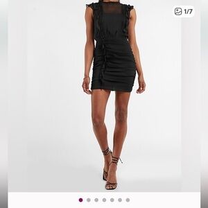 Express Black Ruffle Mini Dress Size Medium